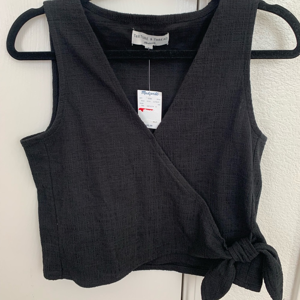 Madewell Tie Crop Top with texture detailing